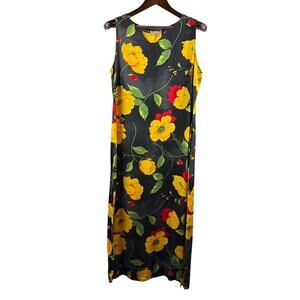 Women’s Dressing Clio Large Black Floral Sleeveless Maxi Dress